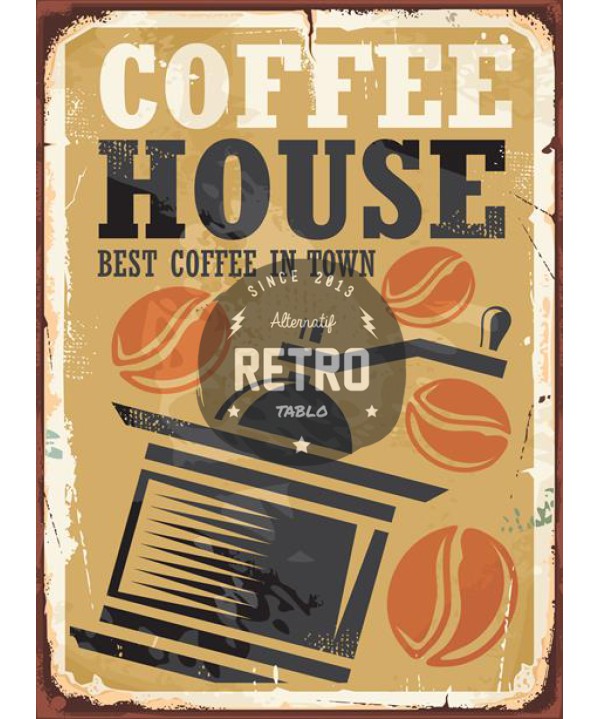 Kahve & Coffee 8 - Ahşap Retro Tablo